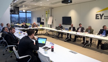 The jury of experts during the second round of the IT project 2015 competition