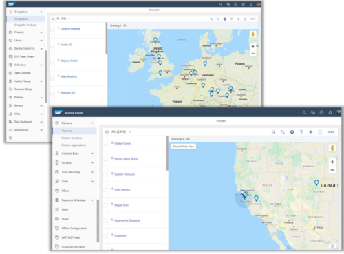 Business Partner: Map view