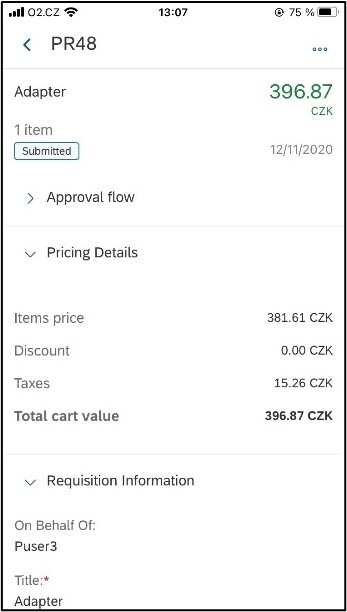 Mobile app SAP Ariba Procurement - 4