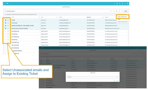 Multi-Assignment of un-associated e-mails Multi-Assignment of un-associated e-mails