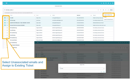 Multi-Assignment of un-associated e-mails