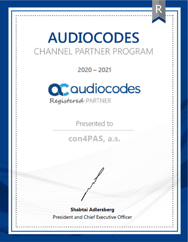 con4PAS, a.s. Partner Certificate con4PAS, a.s. Partner Certificate