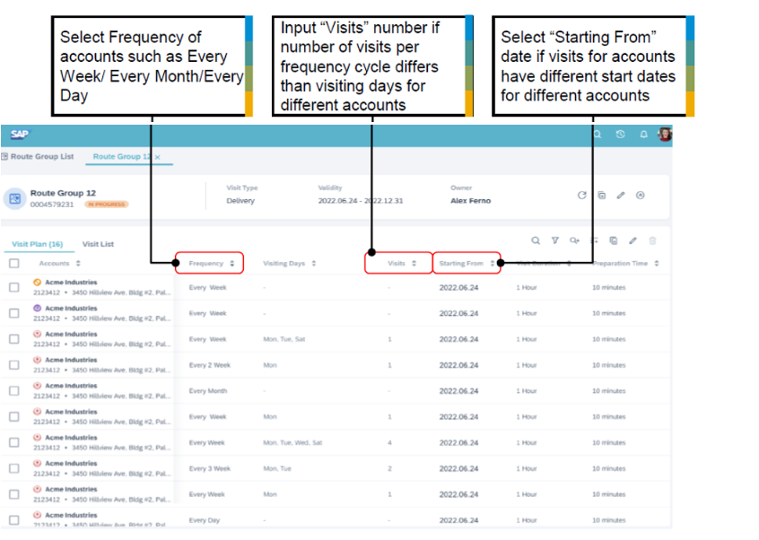 Dynamic Visit Planning (add-on) - Route Groups Frequency - Sales img 5 Dynamic Visit Planning (add-on) - Route Groups Frequency - Sales img 5