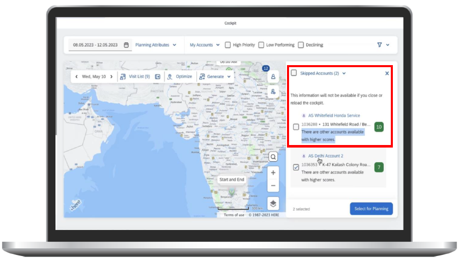 Dynamic Visit Planning (add-on) - Support for Skipped Account Reasoning in Multi-Day Planning - Sales img 3 Dynamic Visit Planning (add-on) - Support for Skipped Account Reasoning in Multi-Day Planning - Sales img 3