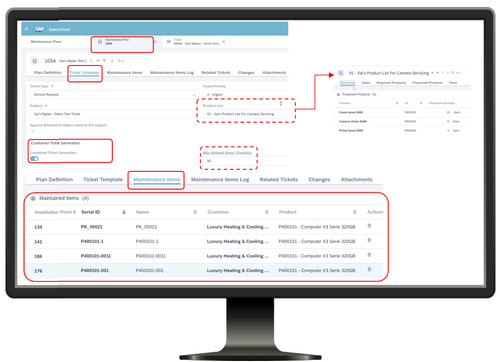 Service - Maintenance Plan - Combined Ticket Generation