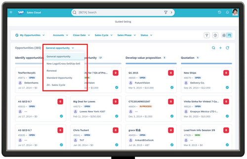 ISA - Guided Selling - Sales Cycle selector for Kanban view
